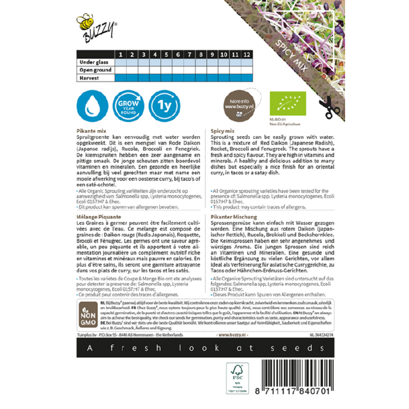 Bio-Sprossenmischung aus würzigen Samen