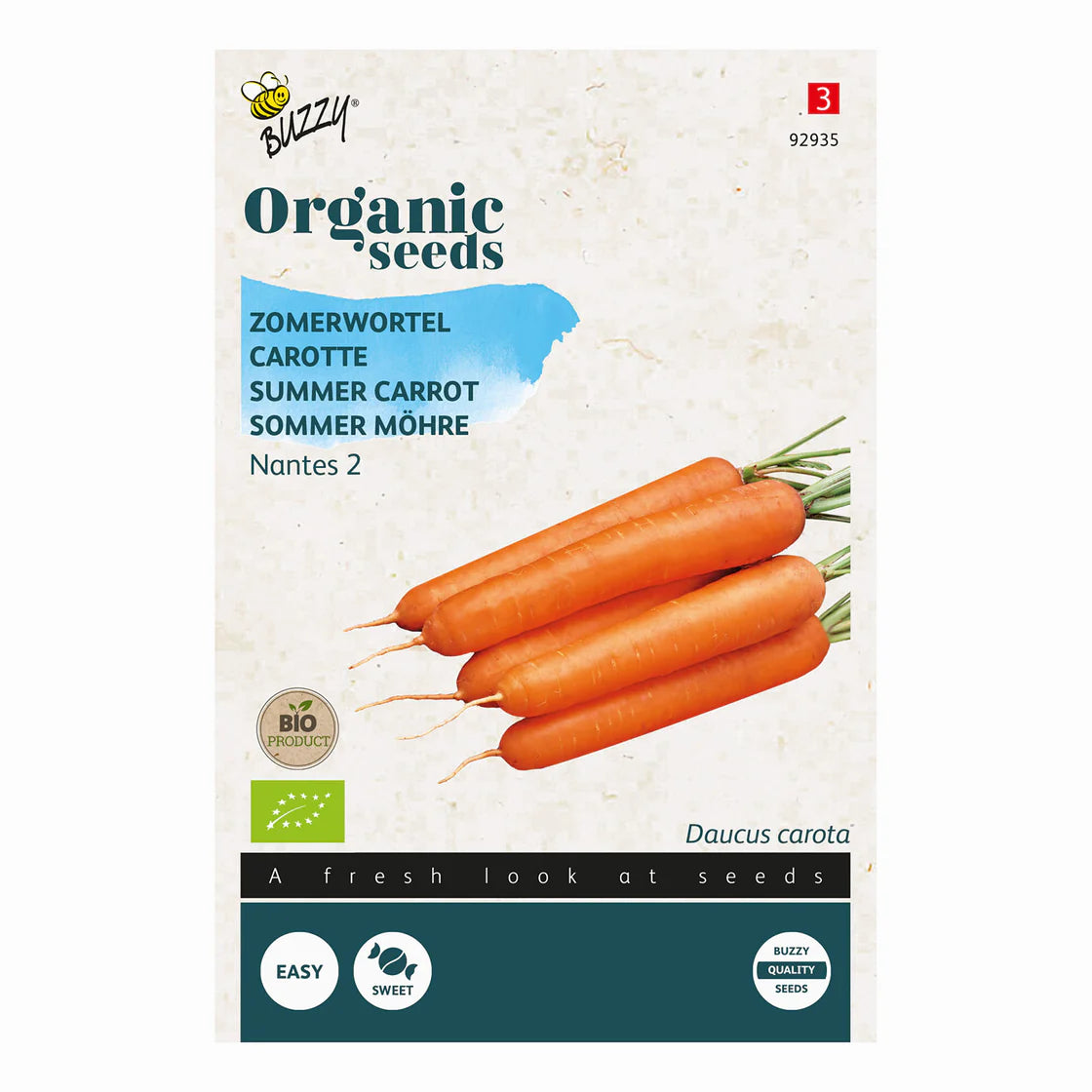 Organic Zomerwortelen Nantes 2 zaden - Feggies