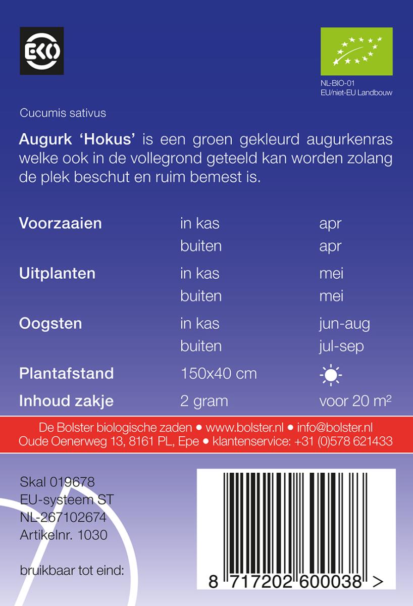 Augurk 'Hokus' Biologisch - Feggies