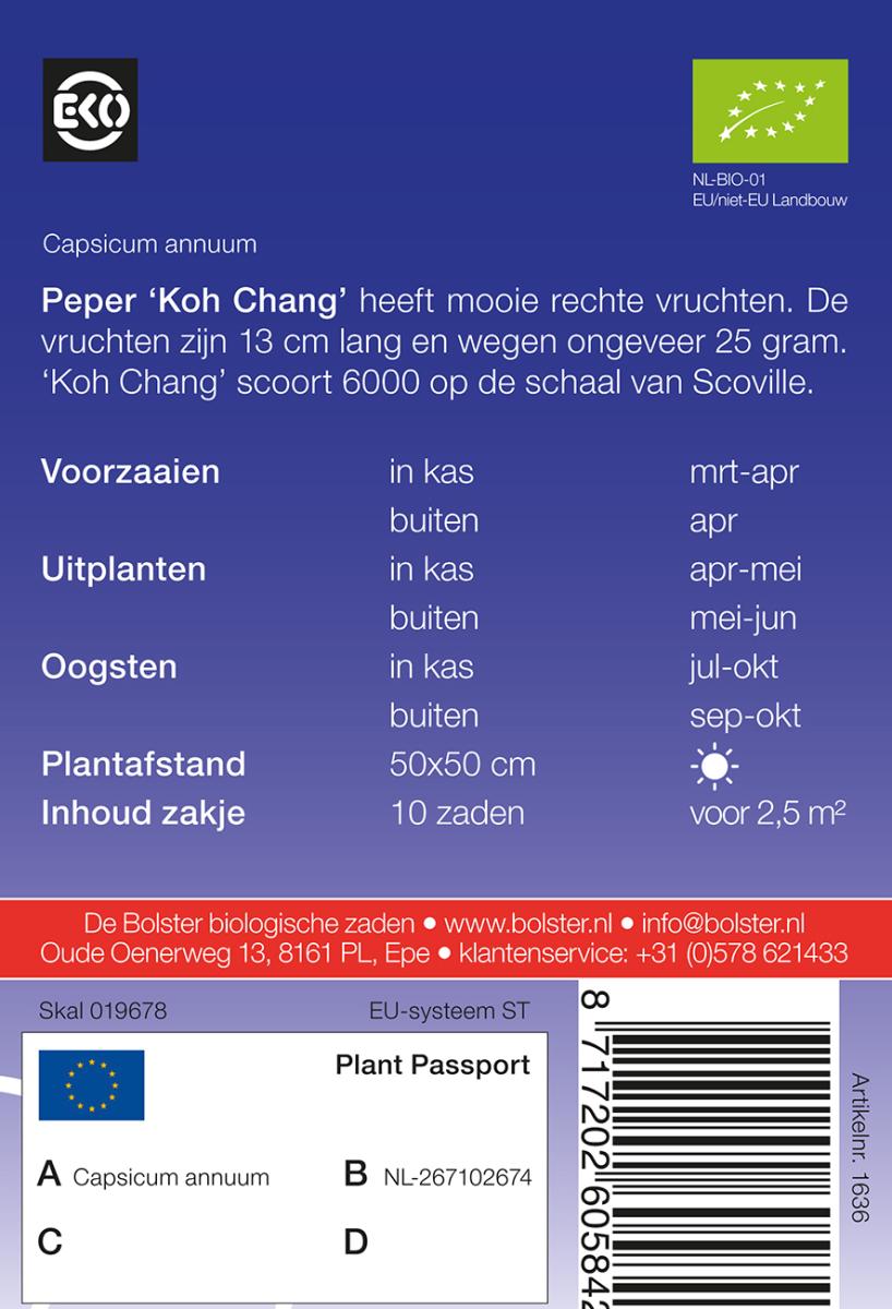 Peper 'Koh Chang' Biologisch - Feggies