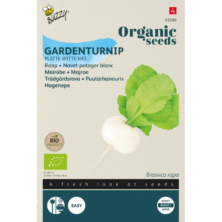 Bio-Mairübe Platte Witte Mei Samen