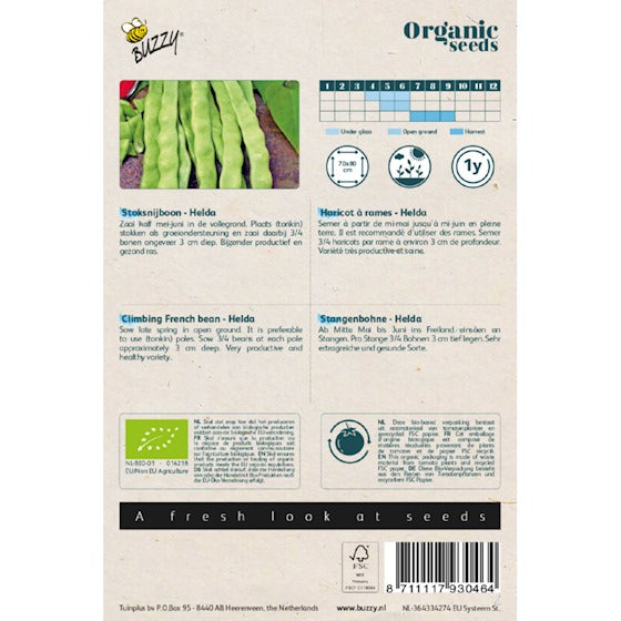 Organic Stoksnijboon Helda zaden - Feggies