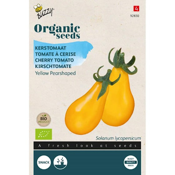 Organic Tomaat Yellow Pearshaped zaden - Feggies